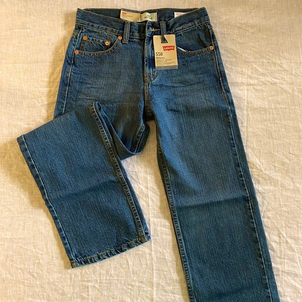 Levi’s 550 Relaxed fit jeans, boys size 14 slim, brand new with tags.